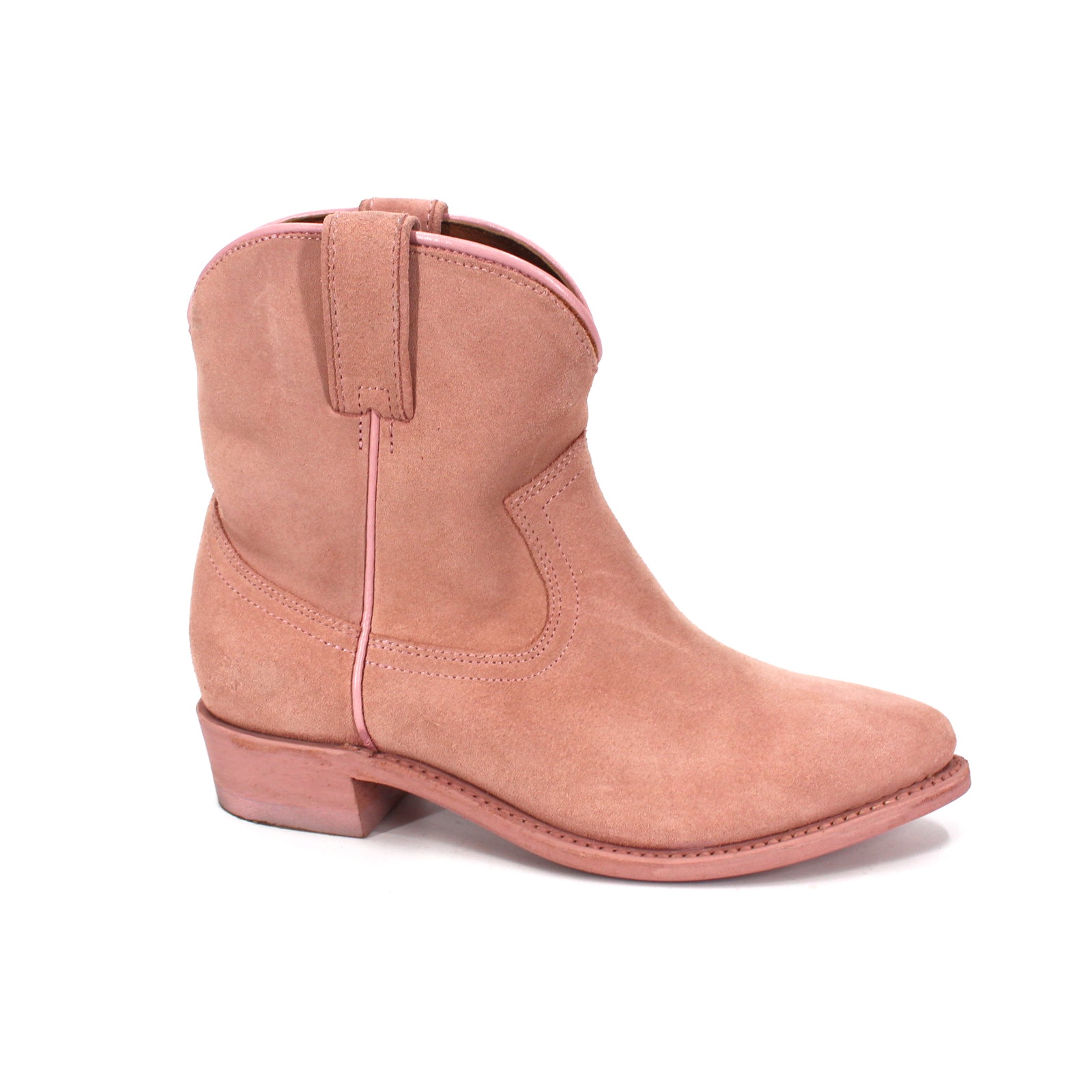 Frye Billy Short Western Boots Dusty Pink Suede Leather Booties Cowboy Boots 7