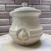 Le Creuset ❤️14 oz meringue Garlic Keeper Holder Jar Stoneware NWT