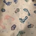 Baby foot prints and baby blocks fabric