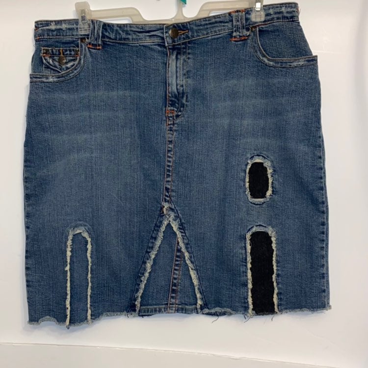 Plus Blue Denim Skirt