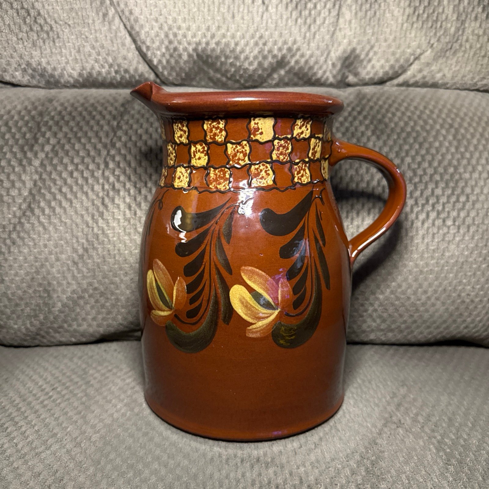 Rare Eldreth Redware Pottery Crock Pitcher 2007