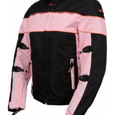 Xelement CF462 Women’s ‘Pinky’ Black and Pink Motorcycle Jacket - Small / NWT!