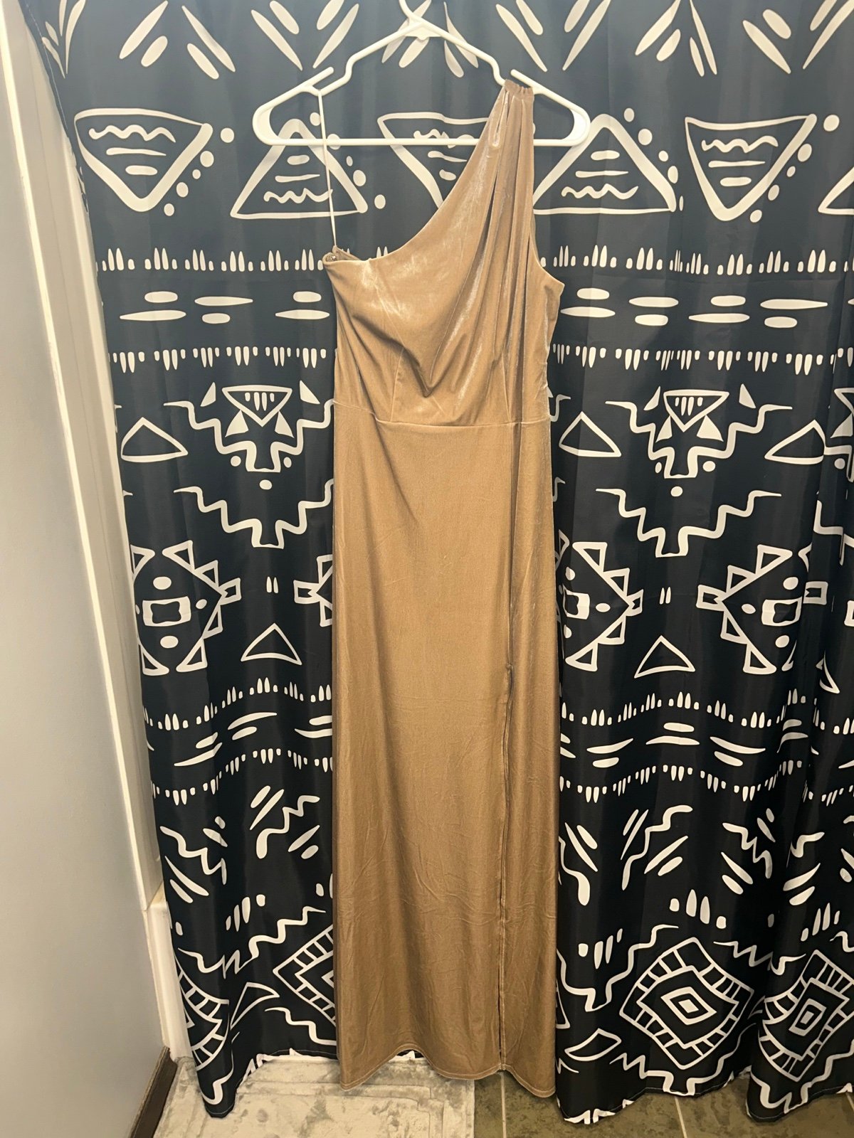 Birdy grey taupe velvet bridesmaid dress
