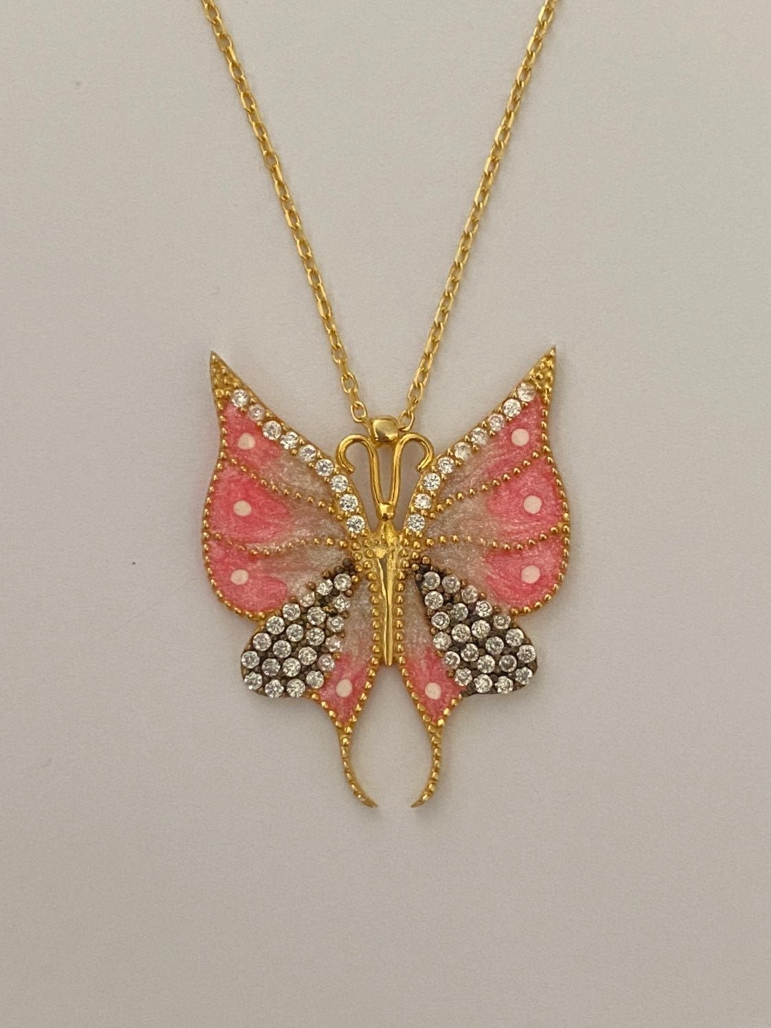 Handmade 925 silver butterfly necklace