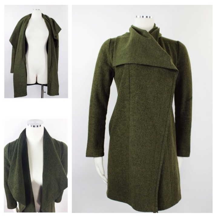 Piko 1998 Open Front Cascade Shawl Wool Coat Size Small