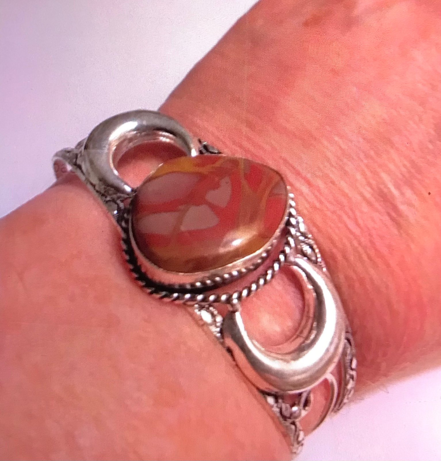 Jasper 925 Sterling Silver Cuff Bracelet