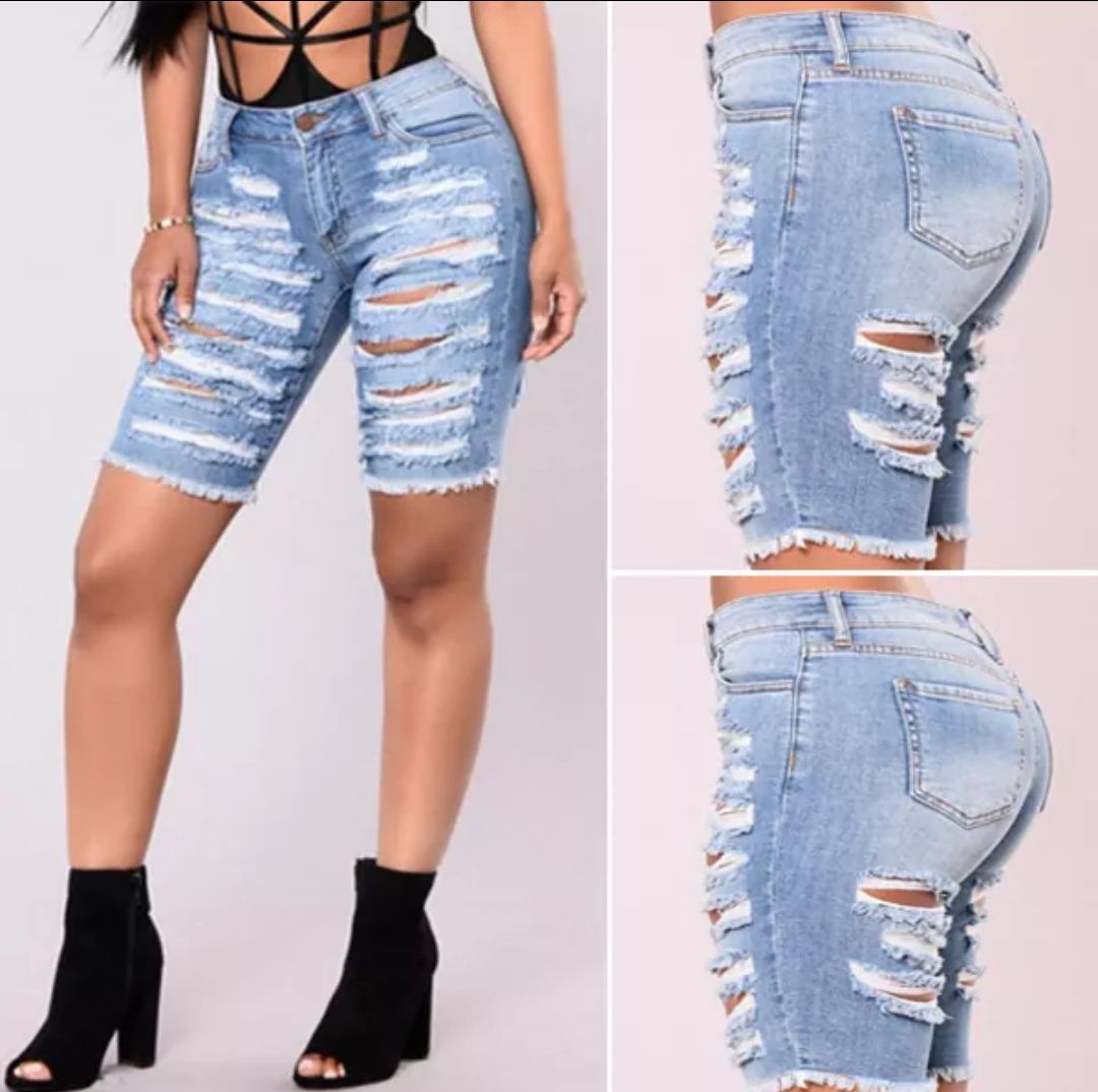 Frayed Cut-Up Shorts