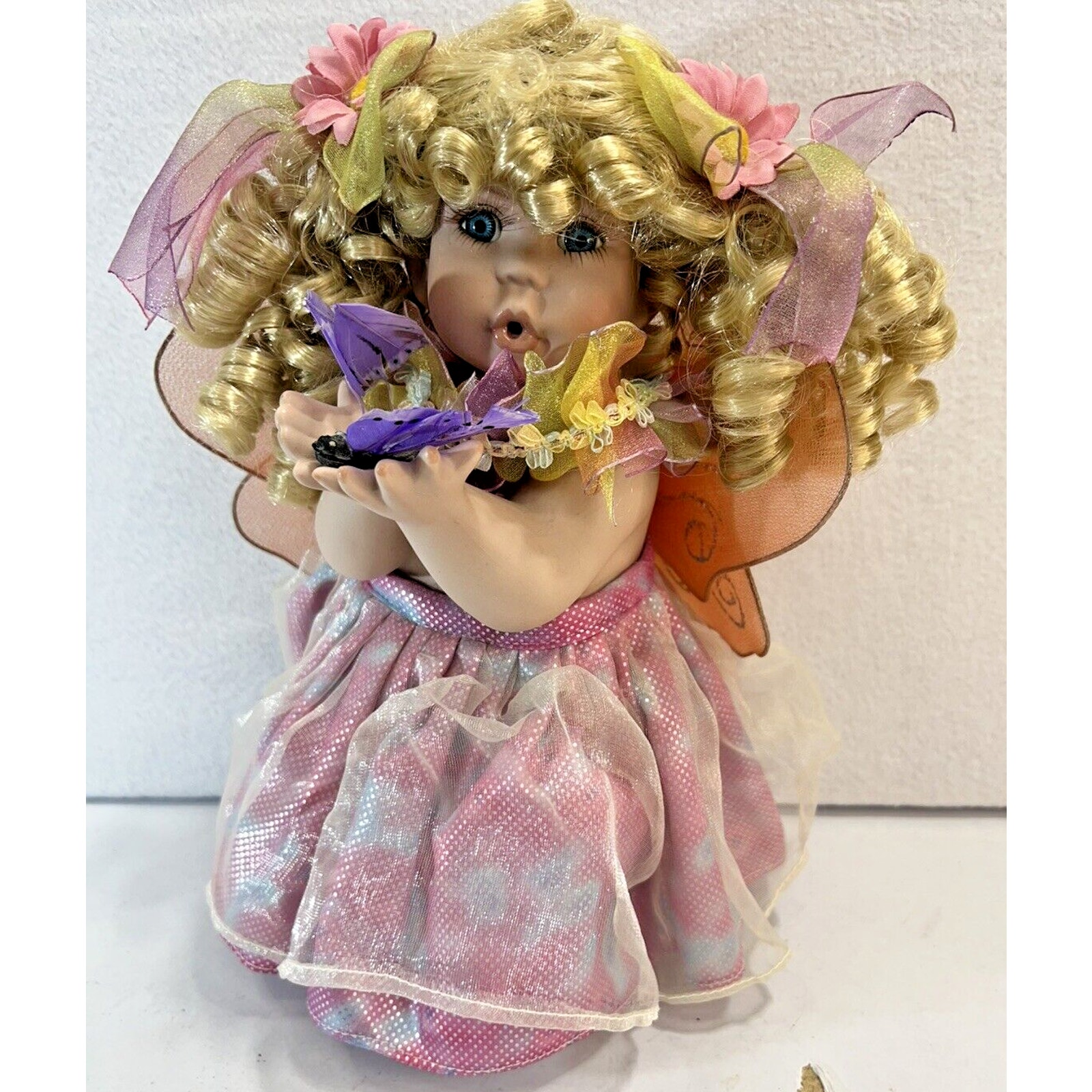 Lil Papillon The Cute Chubby Angel Porcelain Doll 11 tall