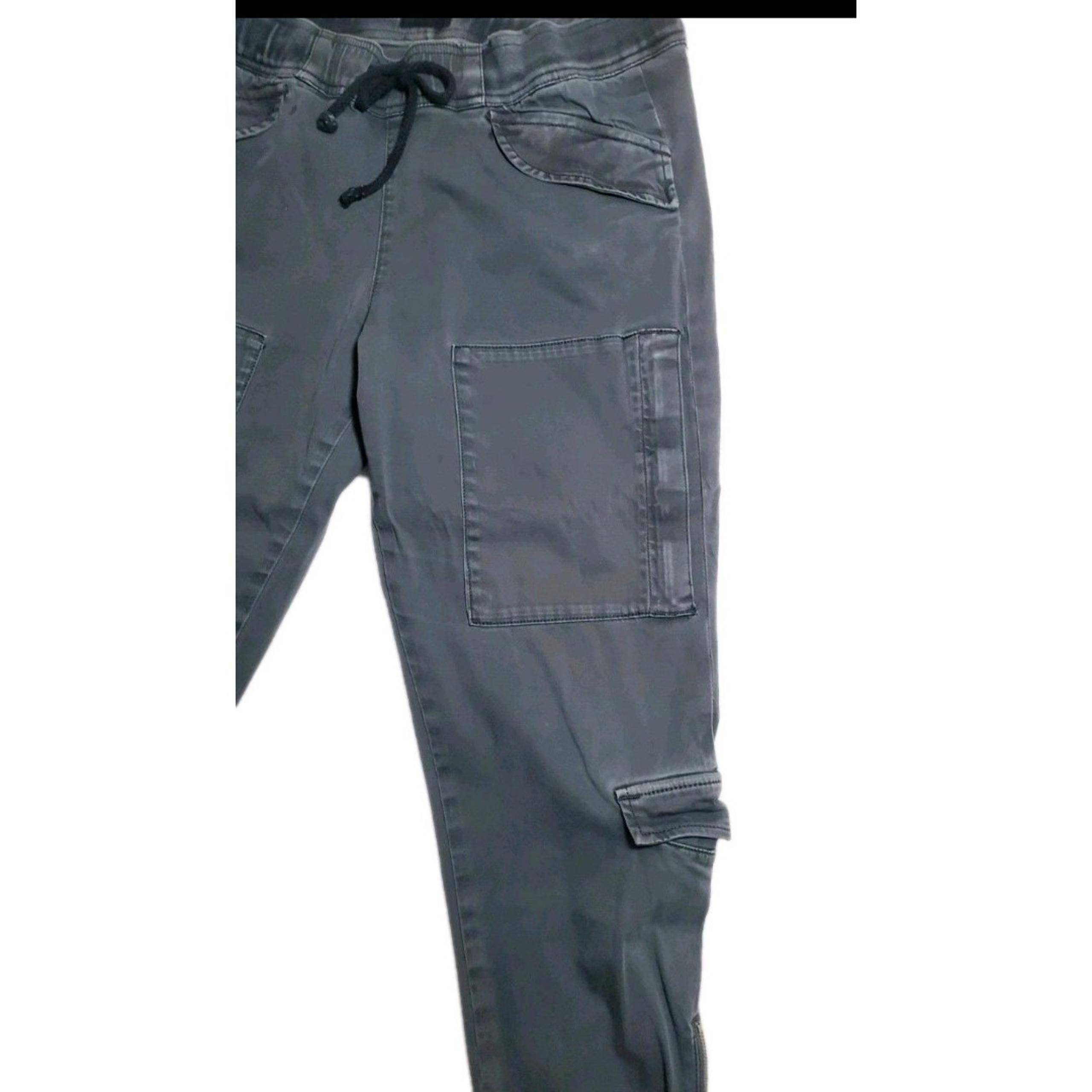 Hudson Runaway Flight Pants Size 29 Gray Cargo Drawstring Zip Ankle