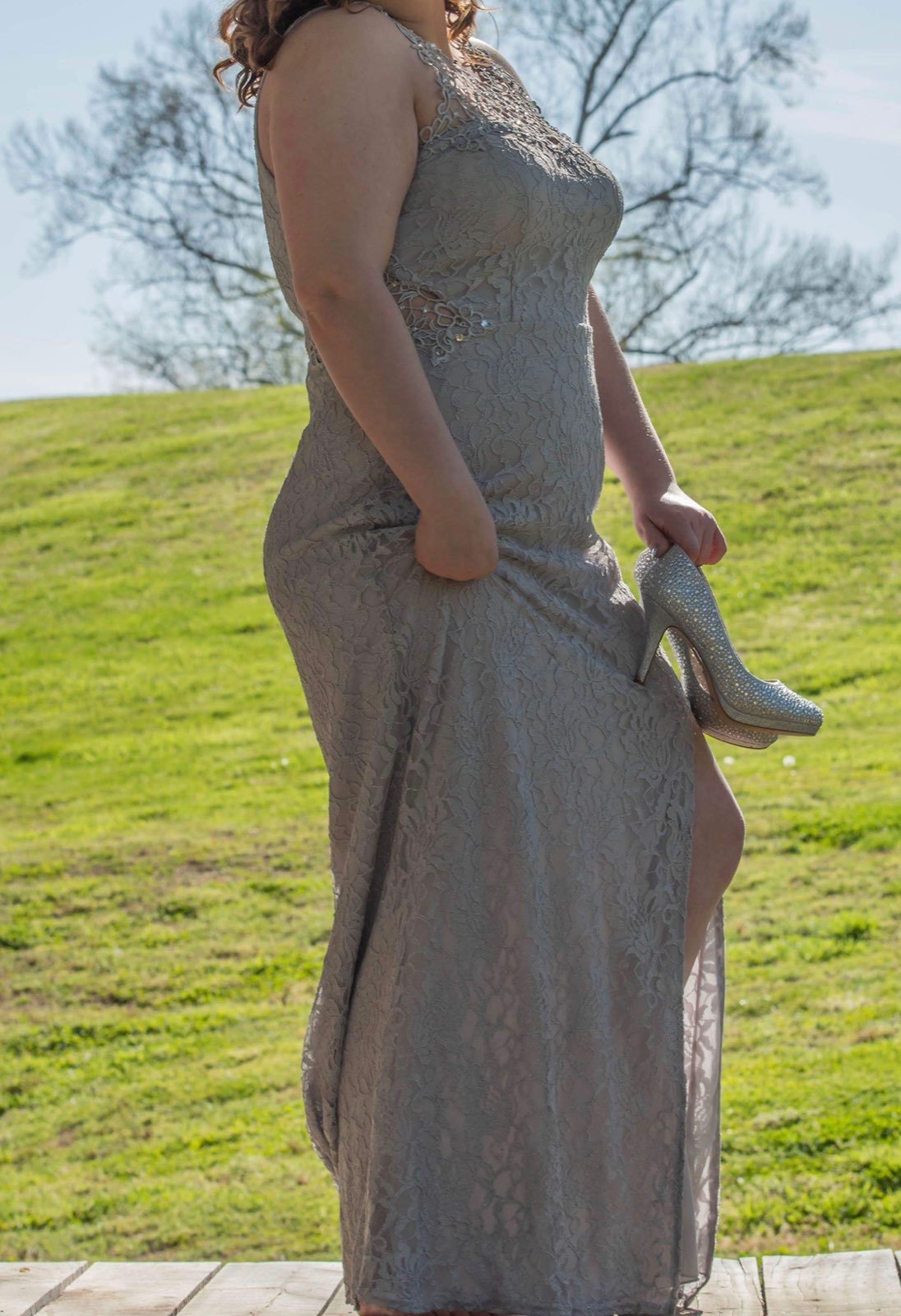 grey prom dress