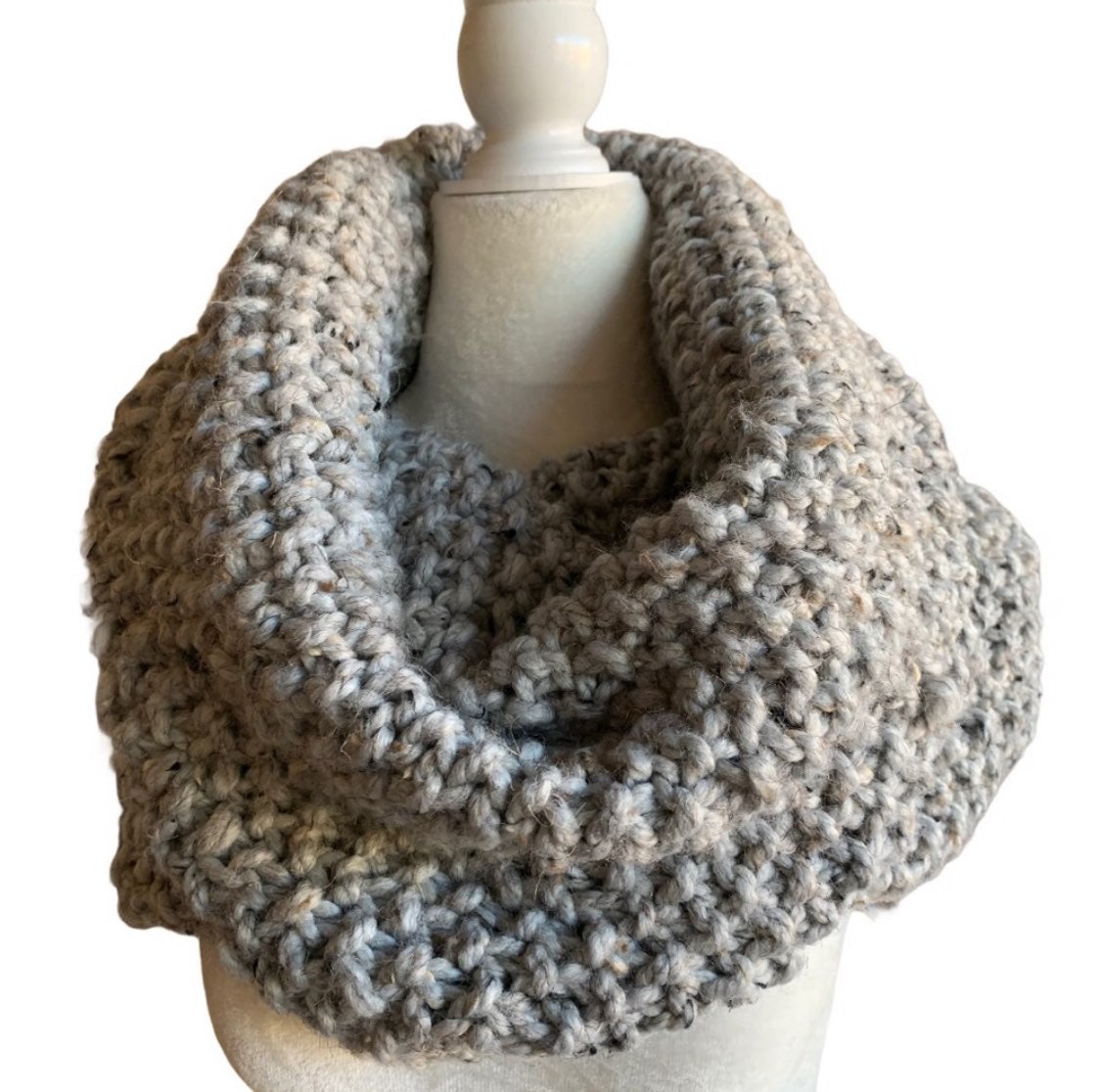 Knitted Chunky Cowl Infinity Scarf