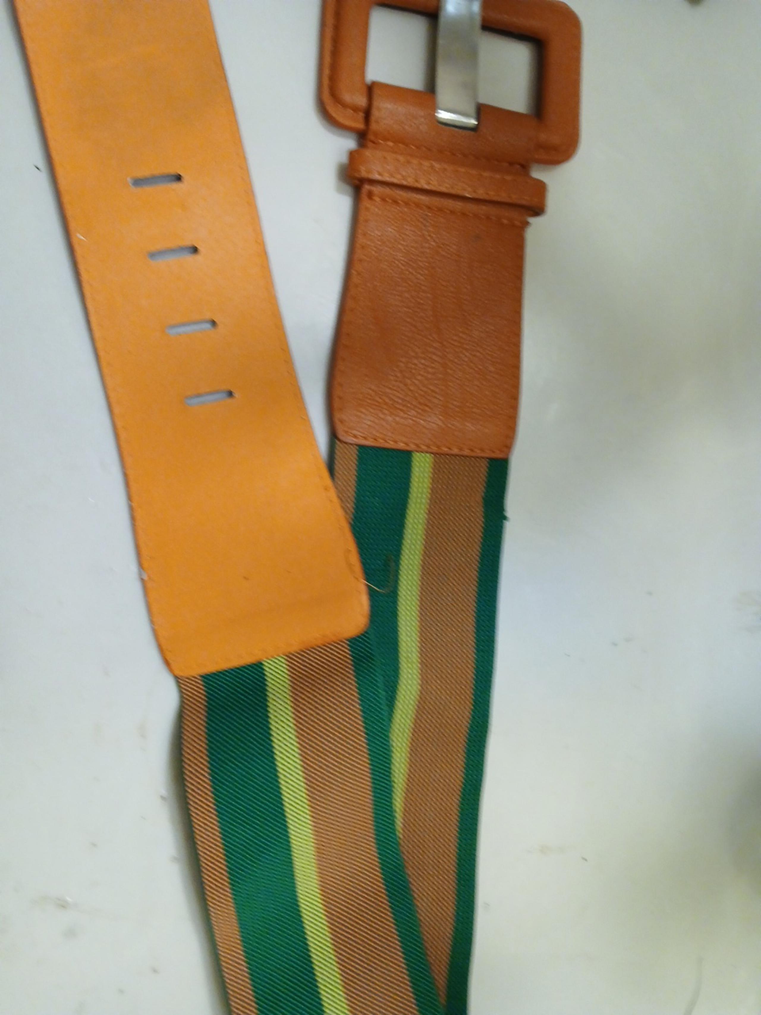 Women's Orange Green Belt 35 inches long