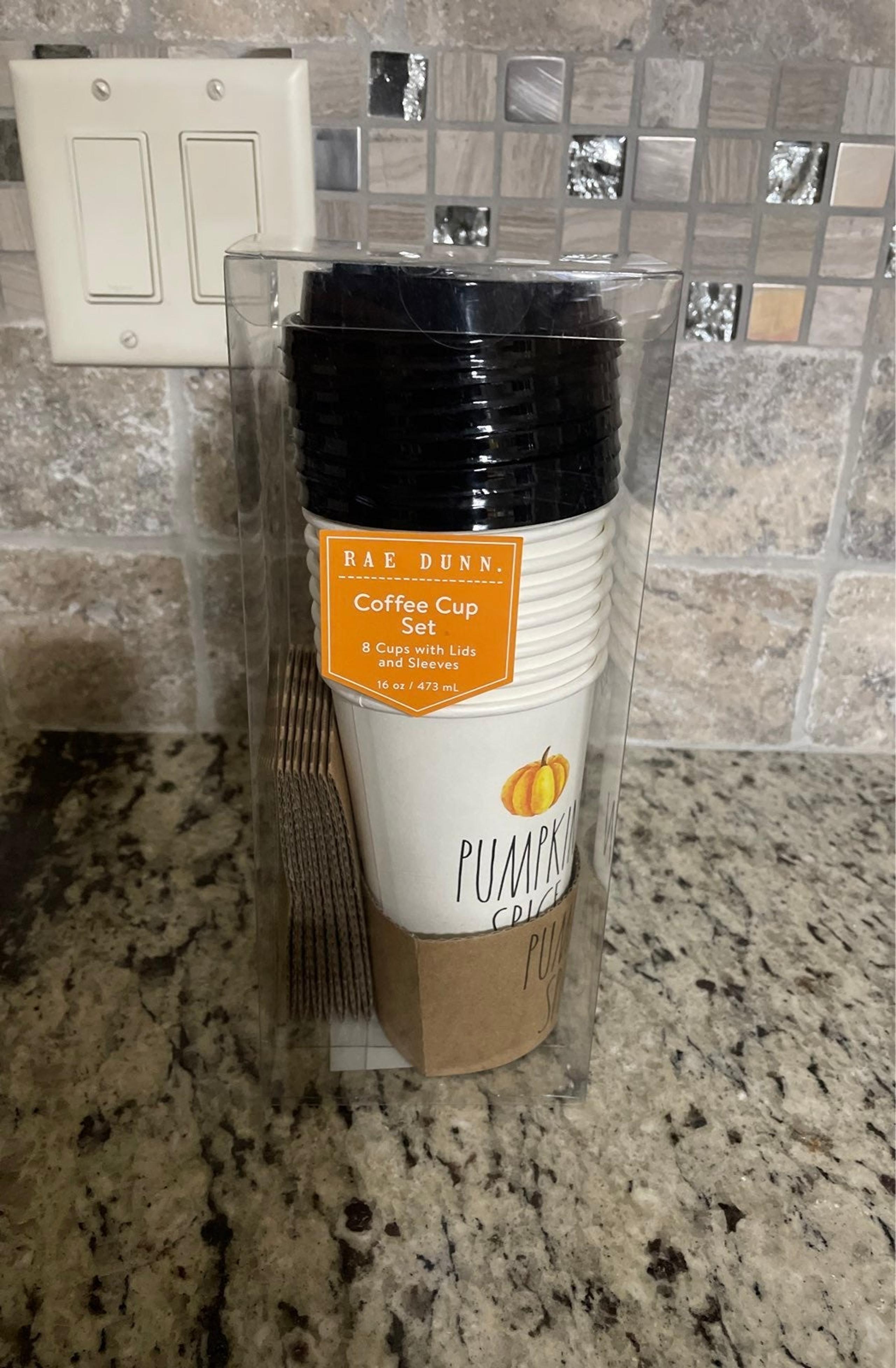 Rae Dunn Coffee Cup Set with Lids and Sl