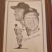 PhotoMickey Mantle Autograph Painting 8x11, 1974 HOF Plaque Framed 12x18