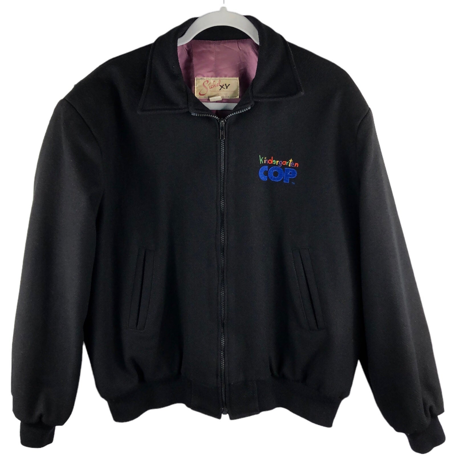 Vintage Kindergarten Cop Wool Bomber Jacket (1990's) Made in Studio City, CA