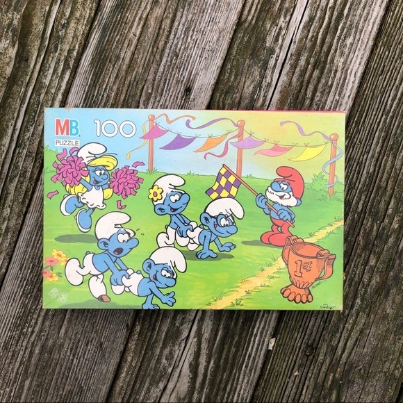 Vintage Smurfs MB Puzzle - Sealed - 100 Piece
