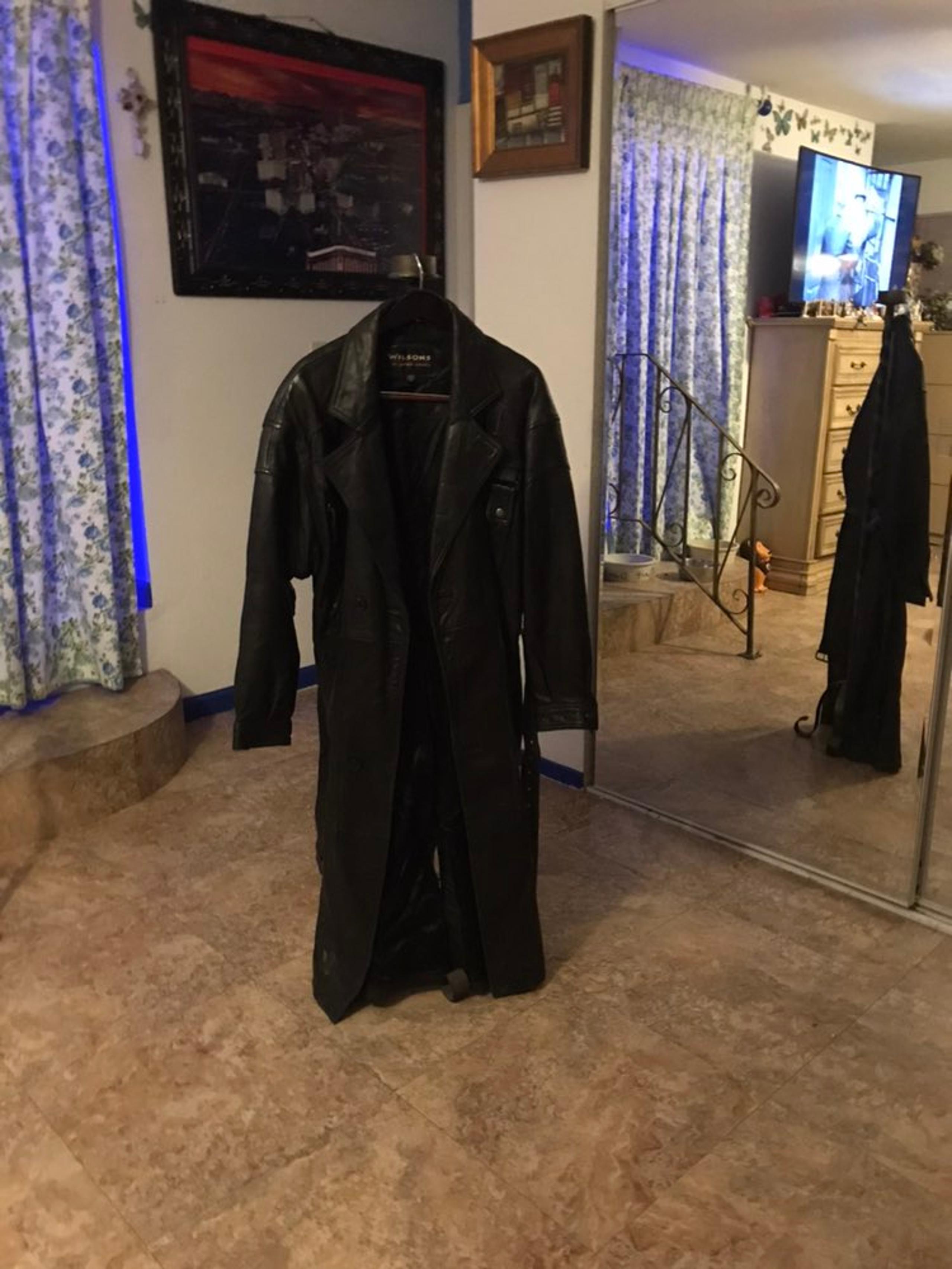 Willsons leather trench coat
