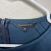 Tara Jarmon Knee Length Solid Dress Cocktail Dinner Pleat Navy Blue Women 12