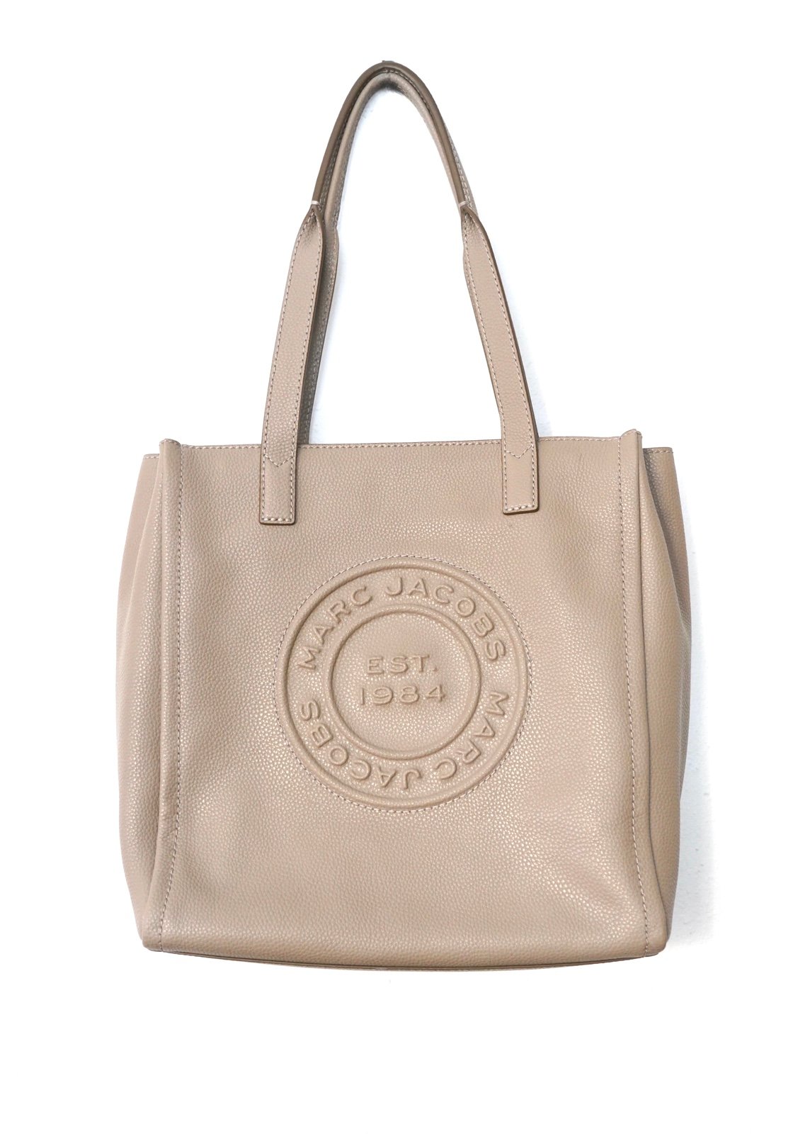 Marc Jacobs Marc Signet Work Tote Bag Leather Gray Beige H051L01Fa21