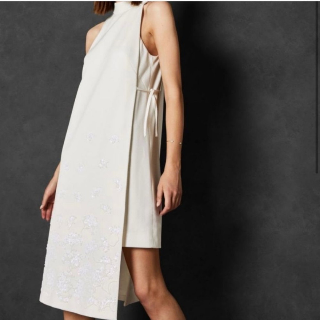 NWT TED BAKER RARE BLACK EVENING CREPE DRESS