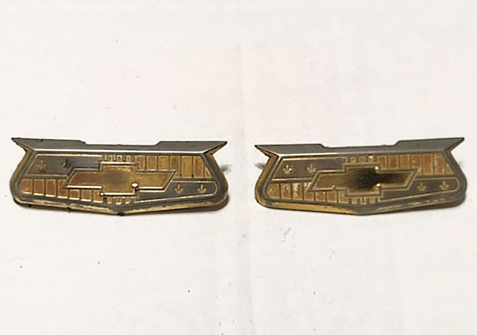 Vintage 1955-56 Chevy Belair Gold Crest Emblems