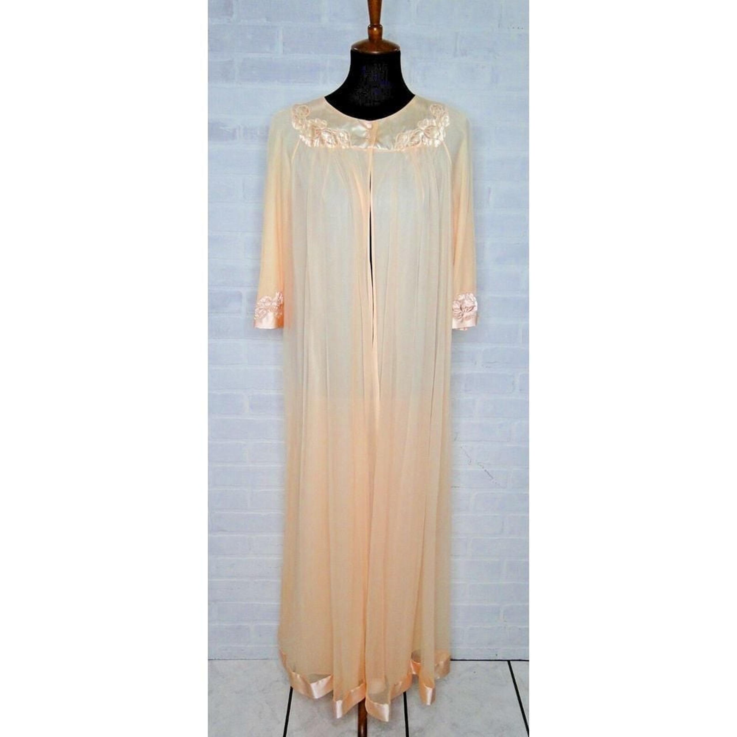 Vintage 60s GOSSARD ARTEMIS Nylon Peignoir Night gown cover Lingerie Medium