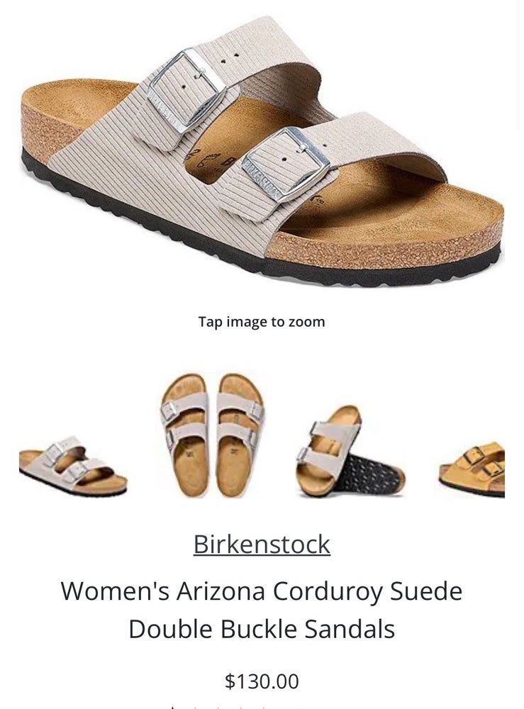 Birkenstock Womens Arizona Corduroy Suede Double Buckle Sandals (NEW)