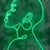 Lovely Bright Vivid Green Silhouette of a Woman LED Night Light Room Wall Art De