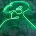 Lovely Bright Vivid Green Silhouette of a Woman LED Night Light Room Wall Art De