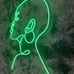 Lovely Bright Vivid Green Silhouette of a Woman LED Night Light Room Wall Art De