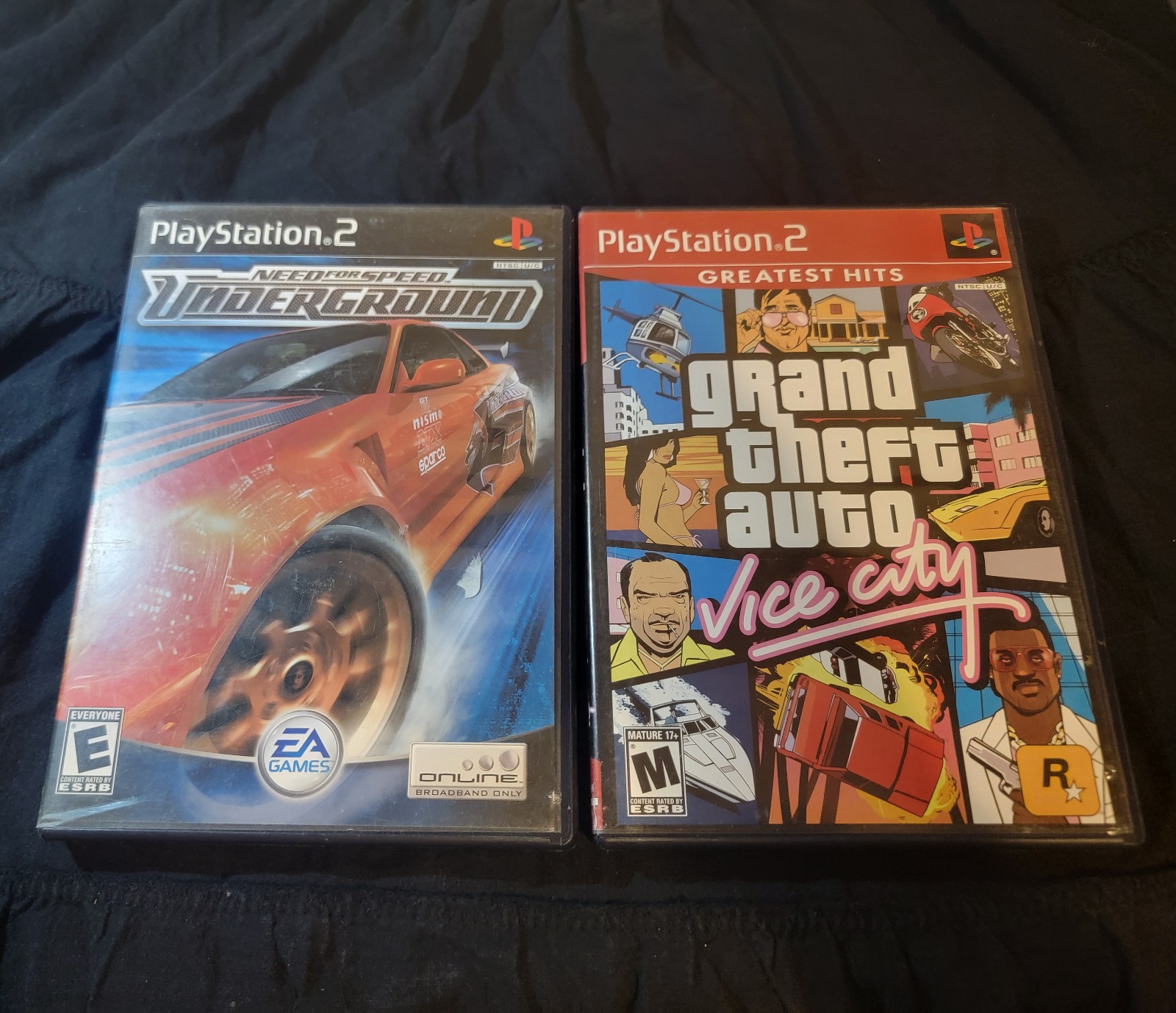 Playstation 2 gta vice city and need for speed underground