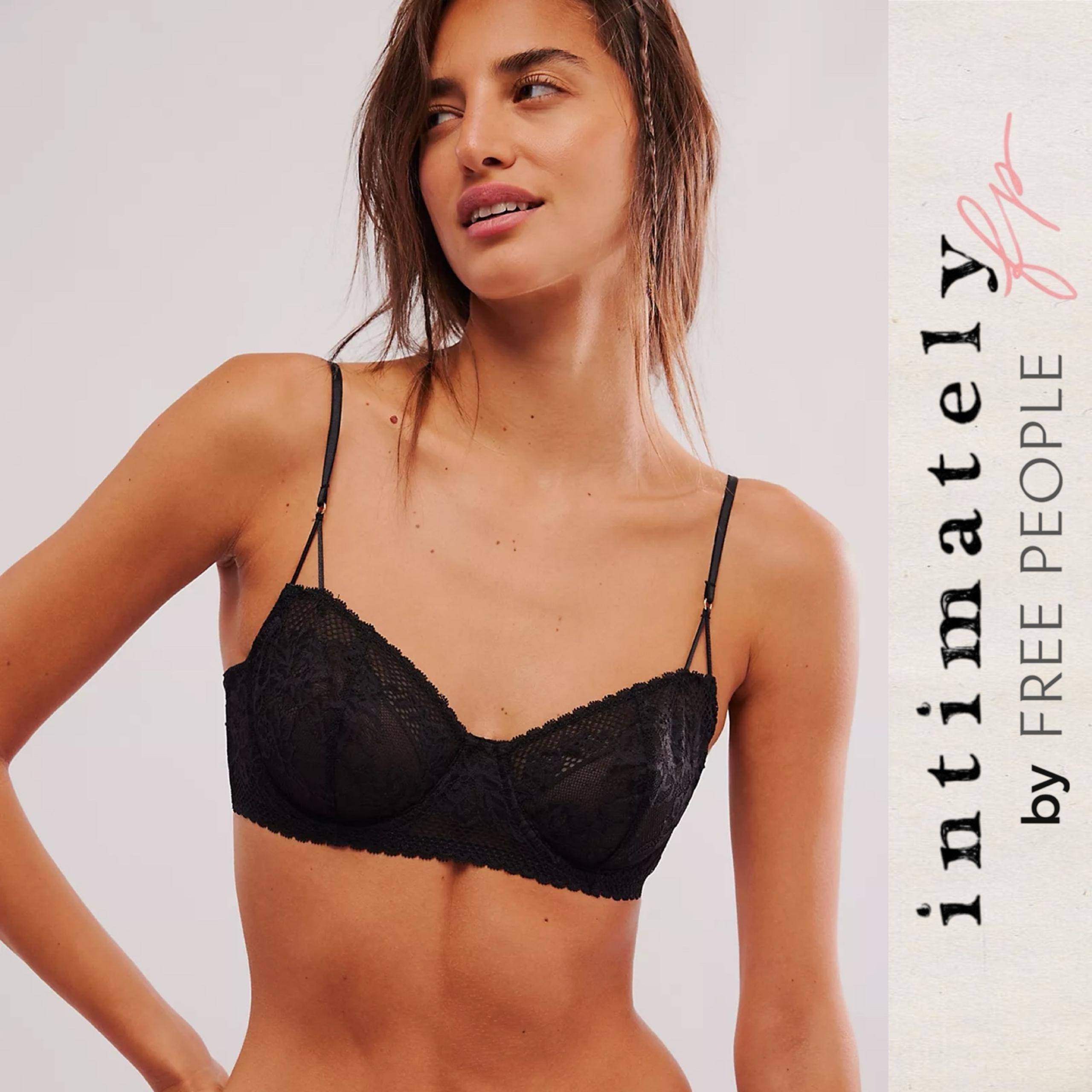 FP Intimately Care FP Reya Lace Underwire Bra Black Unlined Lingerie - Free People