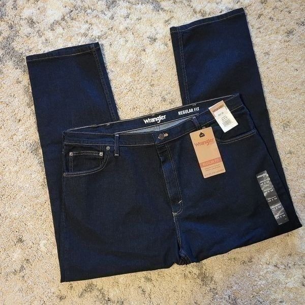 NWT Wrangler mens Big & Tall regular fit extremely darkwash jeans