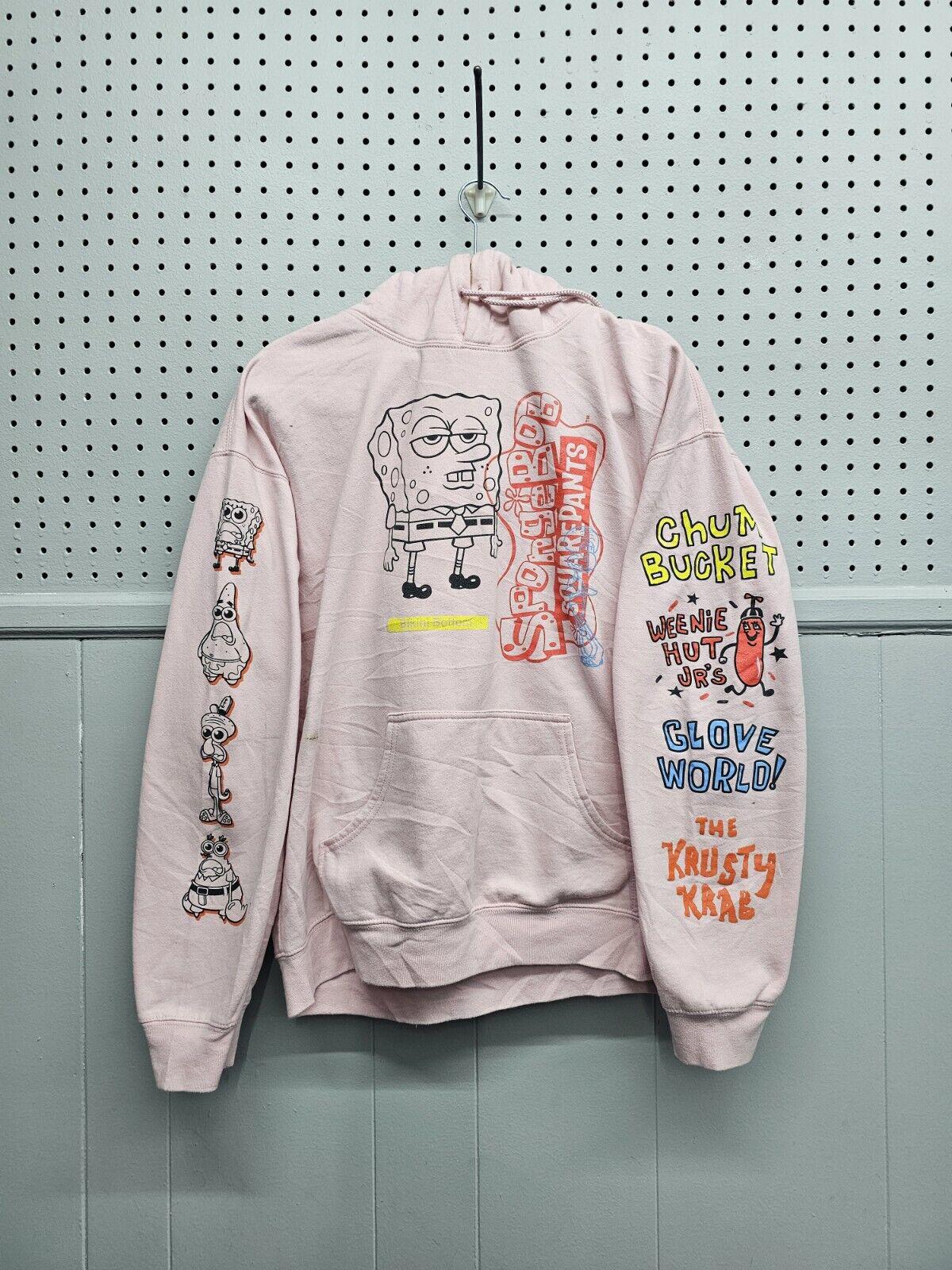 Freeze Spongebob Squarepants Pullover Hoodie Sweatshirt w/ Full Pocket Women's L