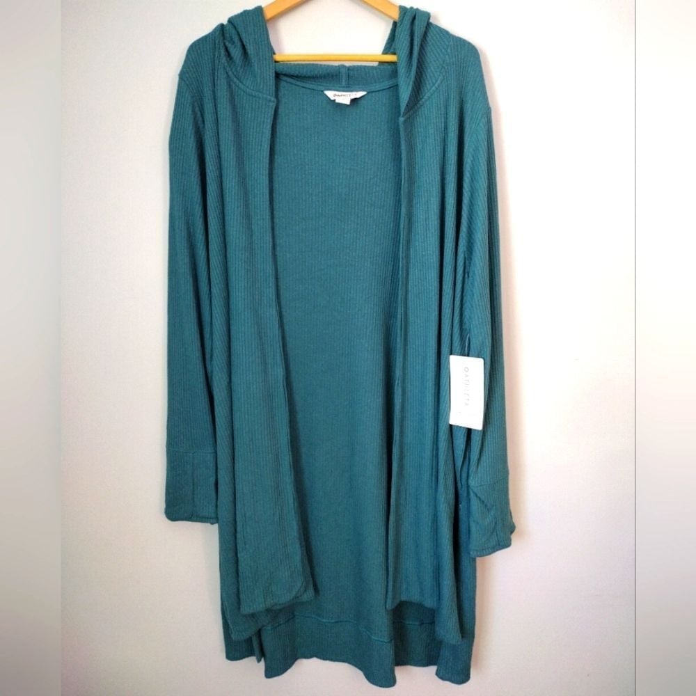 NWT Athleta Harmony Pose Wrap Knit Cardigan Teal sweater