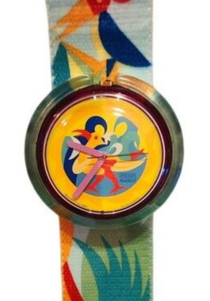 Vintage Swatch Pop Watch THE WOODLEAKER PWV102 New old stock with case