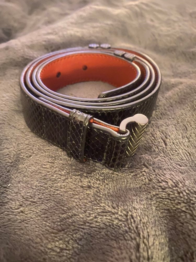 Bottega Veneta women Black leather belt 85cm