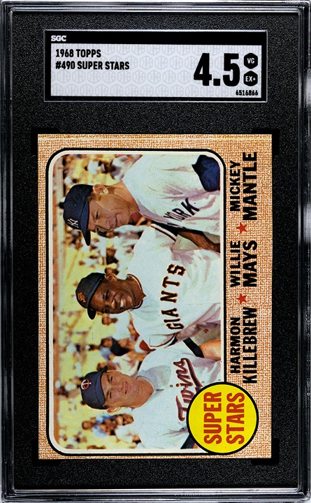1968 Topps Super Stars MANTLE MAYS KILLEBREW #490 SGC 4.5 VG/EX+ Condition
