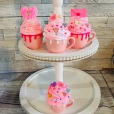 Set of 4 Valentine's day Faux Whip Espresso Mug Message for your own custom made