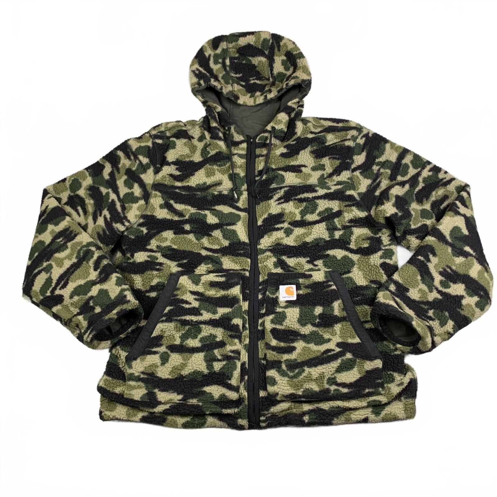 Carhartt Reversible Camo Sherpa Rain Defender Hooded Jacket