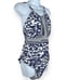 LA BLANCA Changing Tides Mio Swimsuit One Piece High Neck Keyhole Navy Blue 16