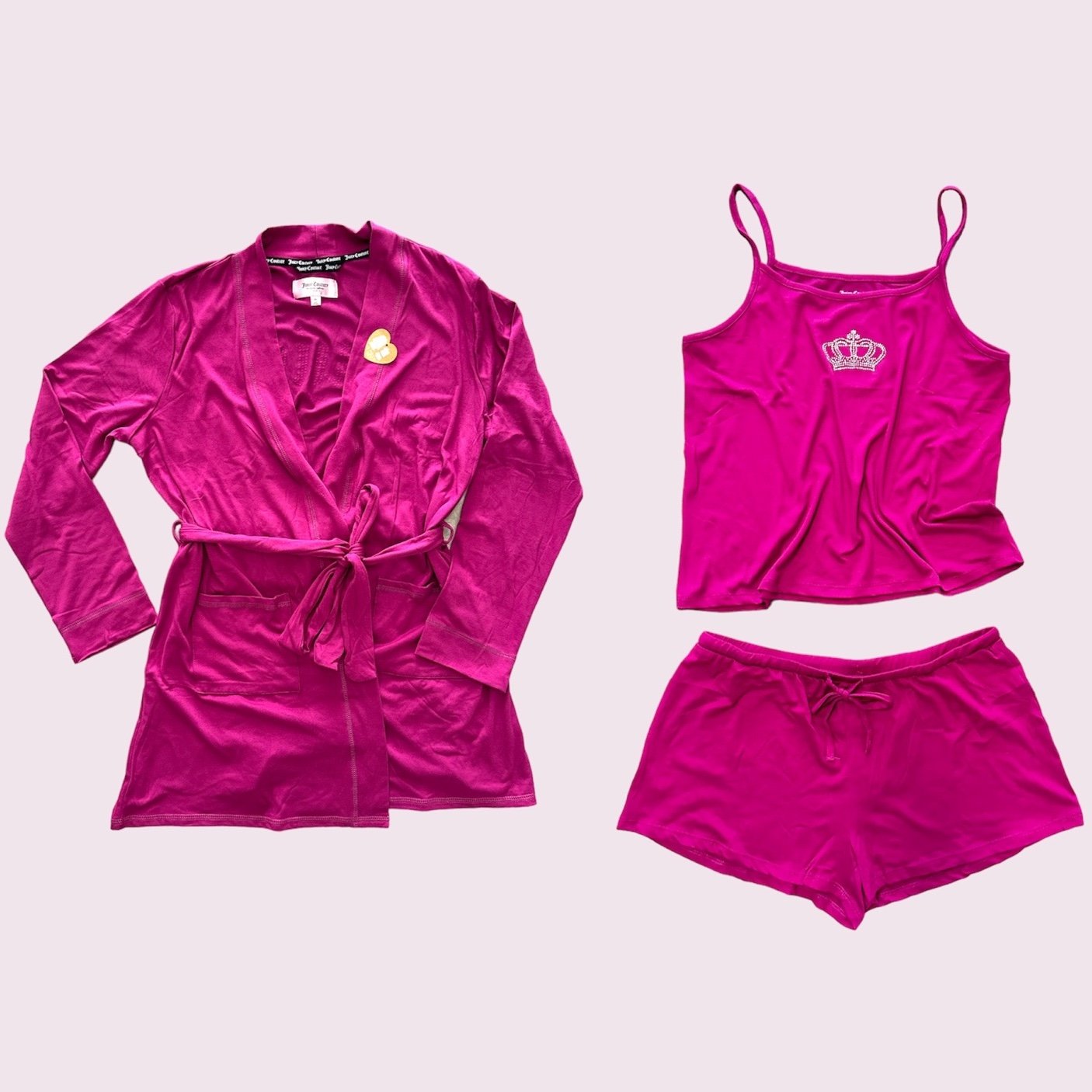 Juicy Couture 3PC Bohemian Raspberry Robe Set
