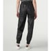 KARL LAGERFELD PARIS WOMEN BLACK RACING STRIPE FAUX LEATHER JOGGER PANTS SIZE XL