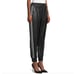 KARL LAGERFELD PARIS WOMEN BLACK RACING STRIPE FAUX LEATHER JOGGER PANTS SIZE XL