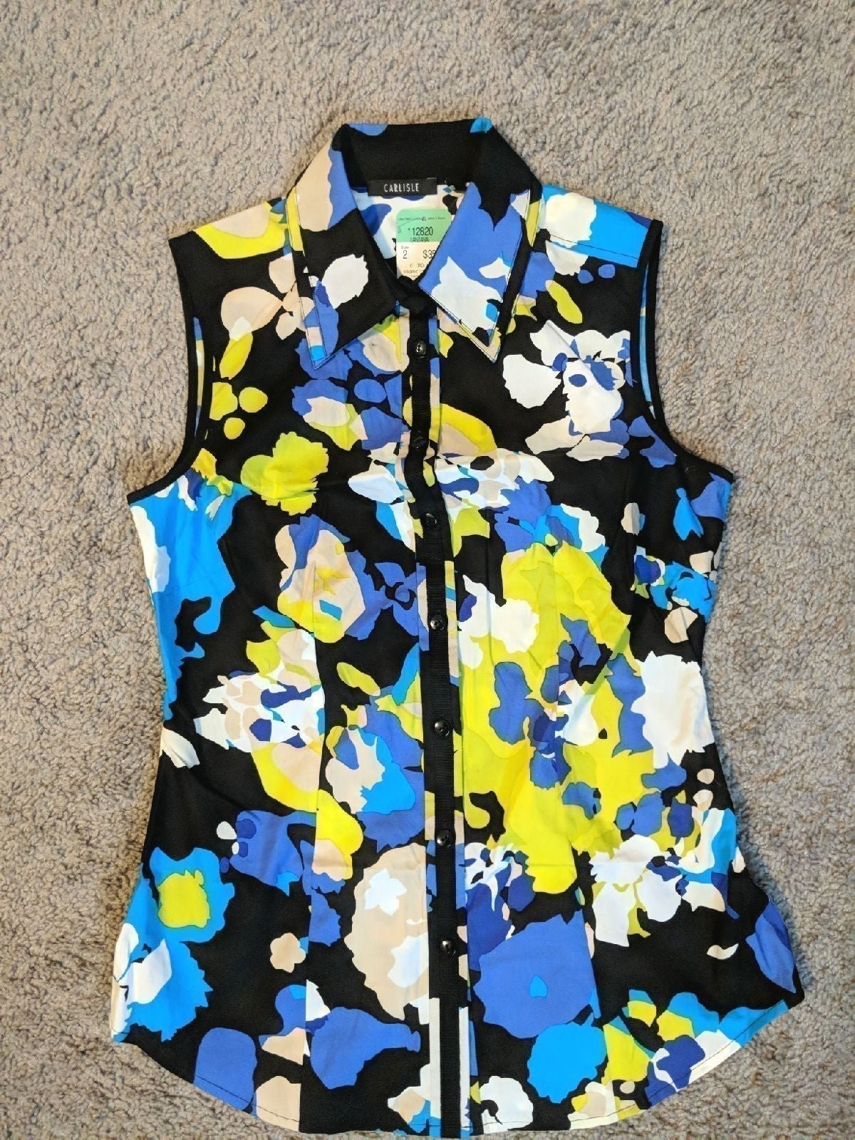 Carlisle SlvLess Button Down Blouse