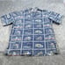 Reyn Spooner Mens Blue Newport Beach Fire & Marine Aloha Hawaiian Shirt Sz XL