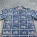 Reyn Spooner Mens Blue Newport Beach Fire & Marine Aloha Hawaiian Shirt Sz XL