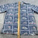 Reyn Spooner Mens Blue Newport Beach Fire & Marine Aloha Hawaiian Shirt Sz XL
