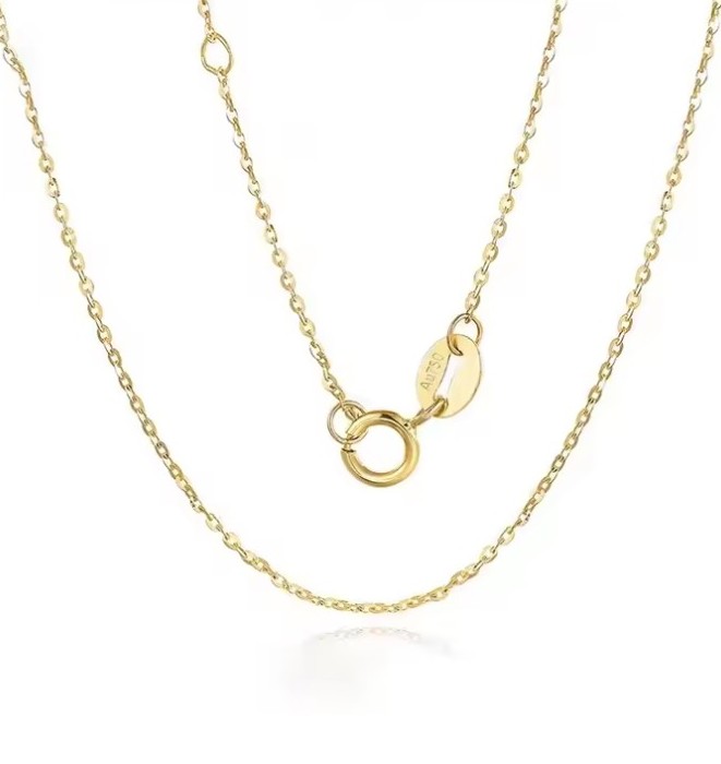 18k solid gold petite necklace