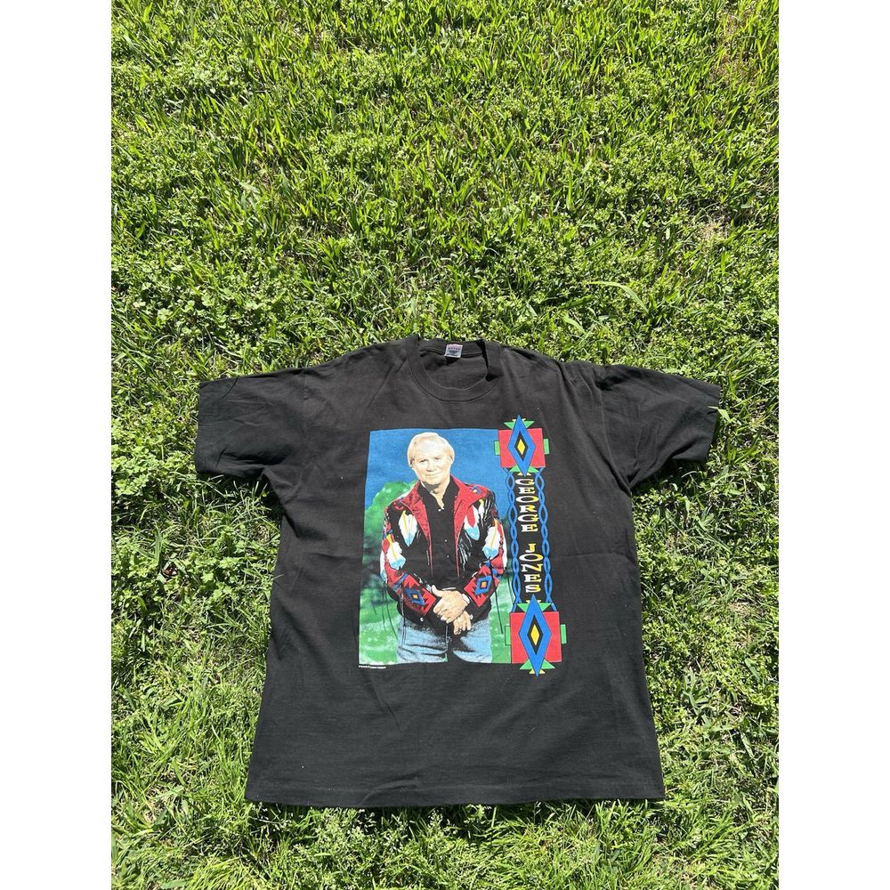 Vintage 90s George Jones T-Shirt High-Tech Redneck Tour XXL Black